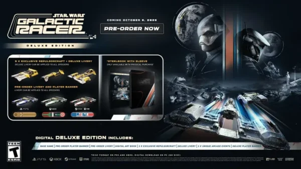 STAR WARS GALACTIC RACER DELUXE STEELBOOK EDITION - NUEVO